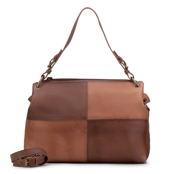 Bolsa de Couro Caramelo & Castanho
