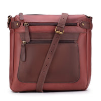 Bolsa em Couro Vermelho & Chocolate