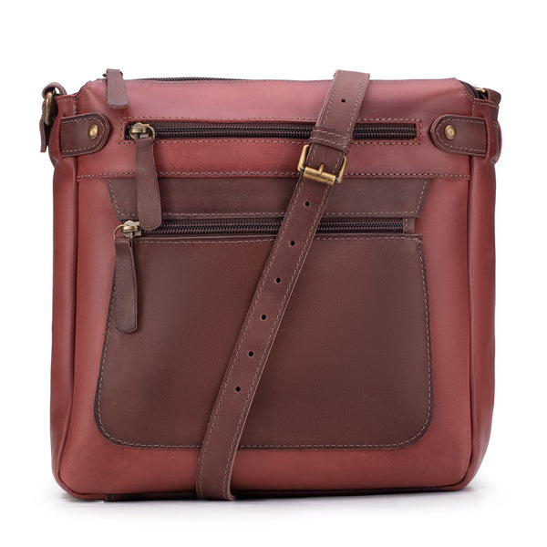 Bolsa em Couro Vermelho & Chocolate