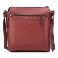 Bolsa em Couro Vermelho & Chocolate