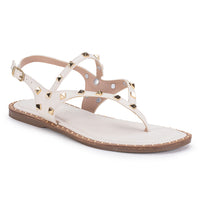 Rasteira Marfim Brilhante